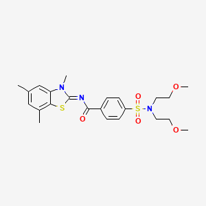 molecular formula C23H29N3O5S2 B2574879 (Z)-4-(N,N-bis(2-methoxyethyl)sulfamoyl)-N-(3,5,7-trimethylbenzo[d]thiazol-2(3H)-ylidene)benzamide CAS No. 851080-71-2
