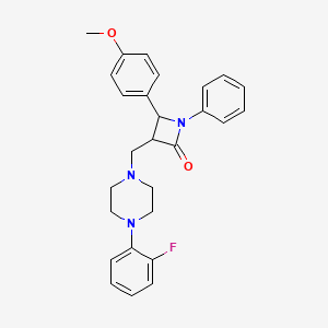 3-{[4-(2-Fluorophenyl)piperazino]methyl}-4-(4-methoxyphenyl)-1-phenyl-2-azetanone