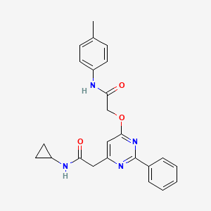 2-({6-[2-(cyclopropylamino)-2-oxoethyl]-2-phenylpyrimidin-4-yl}oxy)-N-(4-methylphenyl)acetamide
