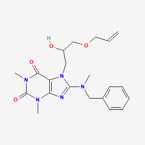 molecular formula C21H27N5O4 B2574883 7-(3-(烯丙氧基)-2-羟基丙基)-8-(苄基(甲基)氨基)-1,3-二甲基-1H-嘌呤-2,6(3H,7H)-二酮 CAS No. 876892-06-7