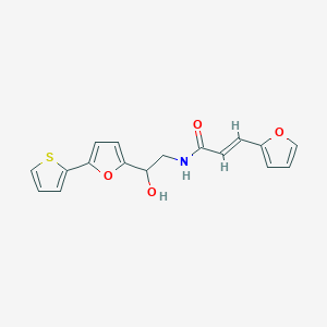 molecular formula C17H15NO4S B2574885 (E)-3-(Furan-2-yl)-N-[2-hydroxy-2-(5-thiophen-2-ylfuran-2-yl)ethyl]prop-2-enamide CAS No. 2321338-10-5