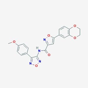 molecular formula C21H16N4O6 B257489 5-(2,3-dihydro-1,4-benzodioxin-6-yl)-N-[4-(4-methoxyphenyl)-1,2,5-oxadiazol-3-yl]-1,2-oxazole-3-carboxamide 