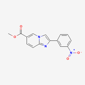 molecular formula C15H11N3O4 B2574892 2-(3-硝基苯基)咪唑并[1,2-a]吡啶-6-羧酸甲酯 CAS No. 866133-67-7