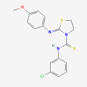 N-(3-chlorophenyl)-2-[(4-methoxyphenyl)imino]-1,3-thiazolane-3-carbothioamide