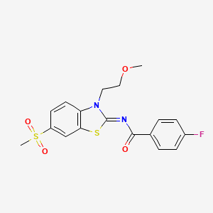 (Z)-4-fluoro-N-(3-(2-methoxyethyl)-6-(methylsulfonyl)benzo[d]thiazol-2(3H)-ylidene)benzamide