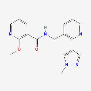 molecular formula C17H17N5O2 B2574916 2-methoxy-N-((2-(1-methyl-1H-pyrazol-4-yl)pyridin-3-yl)methyl)nicotinamide CAS No. 2034336-25-7