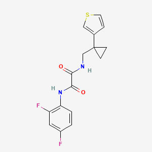 molecular formula C16H14F2N2O2S B2574918 N'-(2,4-Difluorophenyl)-N-[(1-thiophen-3-ylcyclopropyl)methyl]oxamide CAS No. 2415634-02-3