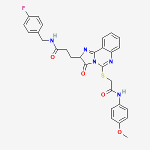 N-[(4-fluorophenyl)methyl]-3-[5-({[(4-methoxyphenyl)carbamoyl]methyl}sulfanyl)-3-oxo-2H,3H-imidazo[1,2-c]quinazolin-2-yl]propanamide