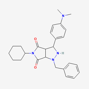 molecular formula C26H32N4O2 B2574936 1-benzyl-5-cyclohexyl-3-(4-(dimethylamino)phenyl)tetrahydropyrrolo[3,4-c]pyrazole-4,6(2H,5H)-dione CAS No. 1005127-18-3