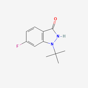 molecular formula C11H13FN2O B2574943 1-tert-butyl-6-fluoro-1,2-dihydro-3H-indazol-3-one CAS No. 1326942-96-4