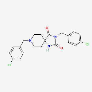 molecular formula C21H21Cl2N3O2 B2574947 3,8-Bis(4-chlorobenzyl)-1,3,8-triazaspiro[4.5]decane-2,4-dione CAS No. 1021100-05-9