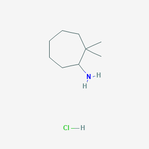 molecular formula C9H20ClN B2574949 2,2-Dimethylcycloheptan-1-amine;hydrochloride CAS No. 2416235-86-2