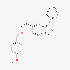 molecular formula C23H20N2O3 B2574950 1-(3-phenyl-2,1-benzisoxazol-5-yl)-1-ethanone O-(4-methoxybenzyl)oxime CAS No. 344275-77-0