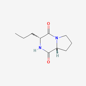 molecular formula C10H16N2O2 B2574951 (3R,8Ar)-3-propyl-2,3,6,7,8,8a-hexahydropyrrolo[1,2-a]pyrazine-1,4-dione CAS No. 2413846-34-9