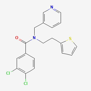 molecular formula C19H16Cl2N2OS B2574956 3,4-dichloro-N-(pyridin-3-ylmethyl)-N-(2-(thiophen-2-yl)ethyl)benzamide CAS No. 1396875-85-6