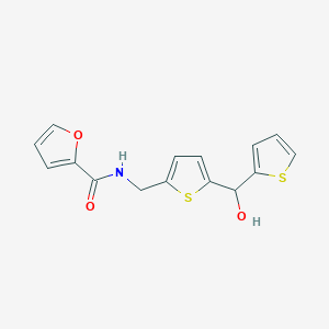 molecular formula C15H13NO3S2 B2574962 N-((5-(羟基(噻吩-2-基)甲基)噻吩-2-基)甲基)呋喃-2-甲酰胺 CAS No. 1421458-77-6