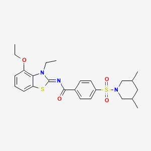 molecular formula C25H31N3O4S2 B2574964 (Z)-4-((3,5-dimethylpiperidin-1-yl)sulfonyl)-N-(4-ethoxy-3-ethylbenzo[d]thiazol-2(3H)-ylidene)benzamide CAS No. 533868-98-3