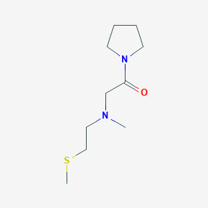molecular formula C10H20N2OS B2574965 2-{Methyl[2-(methylsulfanyl)ethyl]amino}-1-(pyrrolidin-1-yl)ethan-1-one CAS No. 1623549-71-2