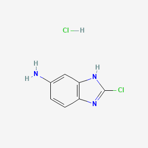 molecular formula C7H7Cl2N3 B2574967 2-chloro-1H-1,3-benzodiazol-5-amine hydrochloride CAS No. 33525-79-0