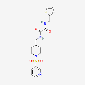 molecular formula C18H22N4O4S2 B2574970 N1-((1-(pyridin-3-ylsulfonyl)piperidin-4-yl)methyl)-N2-(thiophen-2-ylmethyl)oxalamide CAS No. 1428351-60-3