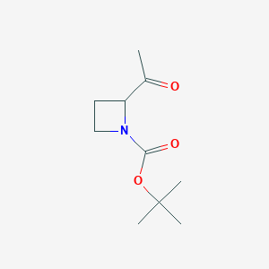 molecular formula C10H17NO3 B2574972 Tert-butyl 2-acetylazetidine-1-carboxylate CAS No. 1783414-46-9