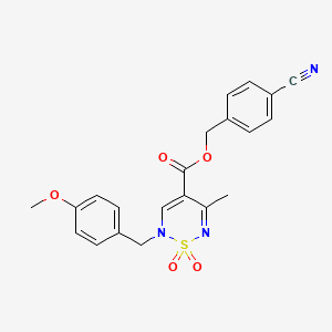 4-Cyanobenzyl 2-(4-methoxybenzyl)-5-methyl-1,1-dioxo-1,2-dihydro-1,2,6-thiadiazine-4-carboxylate