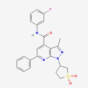 1-(1,1-dioxidotetrahydrothiophen-3-yl)-N-(3-fluorophenyl)-3-methyl-6-phenyl-1H-pyrazolo[3,4-b]pyridine-4-carboxamide