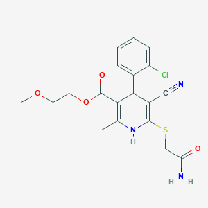 2-Methoxyethyl 6-((2-amino-2-oxoethyl)thio)-4-(2-chlorophenyl)-5-cyano-2-methyl-1,4-dihydropyridine-3-carboxylate