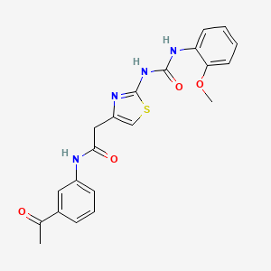molecular formula C21H20N4O4S B2574985 N-(3-acetylphenyl)-2-(2-(3-(2-methoxyphenyl)ureido)thiazol-4-yl)acetamide CAS No. 921475-95-8