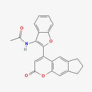 molecular formula C22H17NO4 B2574986 N-[2-(2-oxo-7,8-dihydro-6H-cyclopenta[g]chromen-4-yl)-1-benzofuran-3-yl]acetamide CAS No. 904010-45-3