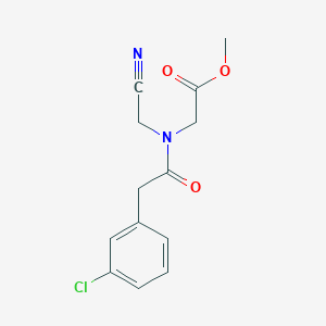 molecular formula C13H13ClN2O3 B2574987 Methyl 2-[[2-(3-chlorophenyl)acetyl]-(cyanomethyl)amino]acetate CAS No. 1385392-55-1