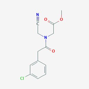 molecular formula C13H13ClN2O3 B2574987 Methyl-2-[[2-(3-Chlorphenyl)acetyl]-(cyanomethyl)amino]acetat CAS No. 1385392-55-1