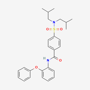 molecular formula C27H32N2O4S B2574989 4-[bis(2-methylpropyl)sulfamoyl]-N-(2-phenoxyphenyl)benzamide CAS No. 476321-02-5
