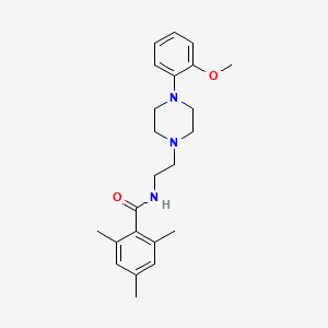 molecular formula C23H31N3O2 B2574995 N-(2-(4-(2-methoxyphenyl)piperazin-1-yl)ethyl)-2,4,6-trimethylbenzamide CAS No. 1049469-64-8