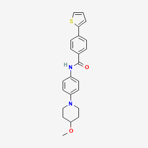 molecular formula C23H24N2O2S B2574998 N-(4-(4-甲氧基哌啶-1-基)苯基)-4-(噻吩-2-基)苯甲酰胺 CAS No. 1797641-66-7