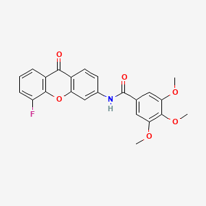 molecular formula C23H18FNO6 B2575004 N-(5-fluoro-9-oxo-9H-xanthen-3-yl)-3,4,5-trimethoxybenzamide CAS No. 886170-29-2