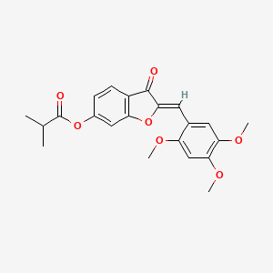molecular formula C22H22O7 B2575008 (Z)-3-oxo-2-(2,4,5-trimethoxybenzylidene)-2,3-dihydrobenzofuran-6-yl isobutyrate CAS No. 622359-33-5