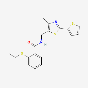2-(ethylthio)-N-((4-methyl-2-(thiophen-2-yl)thiazol-5-yl)methyl)benzamide