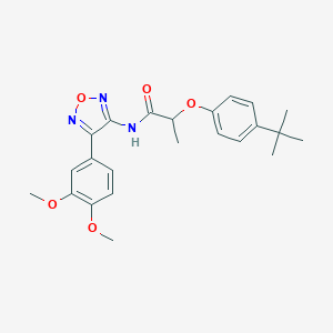 molecular formula C23H27N3O5 B257502 2-(4-tert-butylphenoxy)-N-[4-(3,4-dimethoxyphenyl)-1,2,5-oxadiazol-3-yl]propanamide 