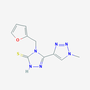 molecular formula C10H10N6OS B2575026 4-(Furan-2-ylmethyl)-3-(1-methyltriazol-4-yl)-1H-1,2,4-triazole-5-thione CAS No. 2320959-89-3