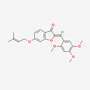 molecular formula C23H24O6 B2575027 (Z)-6-((3-methylbut-2-en-1-yl)oxy)-2-(2,4,5-trimethoxybenzylidene)benzofuran-3(2H)-one CAS No. 622807-11-8