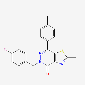 molecular formula C20H16FN3OS B2575032 5-(4-氟苄基)-2-甲基-7-(对甲苯基)噻唑并[4,5-d]嘧啶-4(5H)-酮 CAS No. 941986-64-7