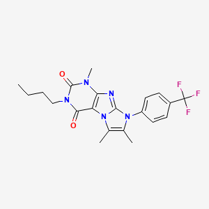 molecular formula C21H22F3N5O2 B2575034 3-butyl-1,6,7-trimethyl-8-(4-(trifluoromethyl)phenyl)-1H-imidazo[2,1-f]purine-2,4(3H,8H)-dione CAS No. 899988-07-9