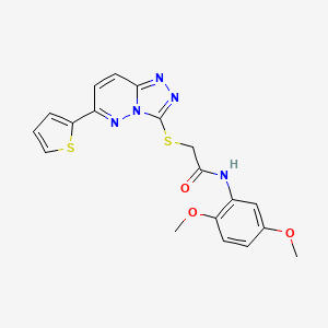 molecular formula C19H17N5O3S2 B2575035 N-(2,5-dimethoxyphenyl)-2-((6-(thiophen-2-yl)-[1,2,4]triazolo[4,3-b]pyridazin-3-yl)thio)acetamide CAS No. 894049-17-3