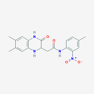 molecular formula C19H20N4O4 B2575039 2-(6,7-二甲基-3-氧代-1,2,3,4-四氢喹喔啉-2-基)-N-(4-甲基-2-硝基苯基)乙酰胺 CAS No. 473705-01-0