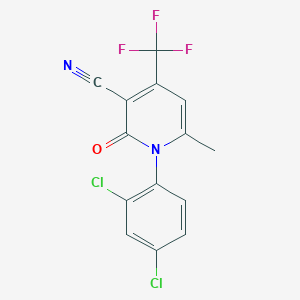 molecular formula C14H7Cl2F3N2O B2575044 1-(2,4-二氯苯基)-6-甲基-2-氧代-4-(三氟甲基)-1,2-二氢-3-吡啶甲腈 CAS No. 339276-98-1