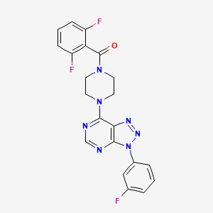 molecular formula C21H16F3N7O B2575049 (2,6-二氟苯基)(4-(3-(3-氟苯基)-3H-[1,2,3]三唑并[4,5-d]嘧啶-7-基)哌嗪-1-基)甲酮 CAS No. 920387-72-0