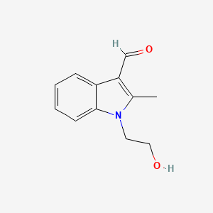 molecular formula C12H13NO2 B2575055 1-(2-Hydroxy-ethyl)-2-methyl-1H-indole-3-carbaldehyde CAS No. 878431-50-6
