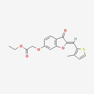 (Z)-ethyl 2-((2-((3-methylthiophen-2-yl)methylene)-3-oxo-2,3-dihydrobenzofuran-6-yl)oxy)acetate