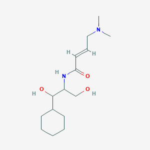 molecular formula C15H28N2O3 B2575058 (E)-N-(1-Cyclohexyl-1,3-dihydroxypropan-2-yl)-4-(dimethylamino)but-2-enamide CAS No. 2411326-92-4